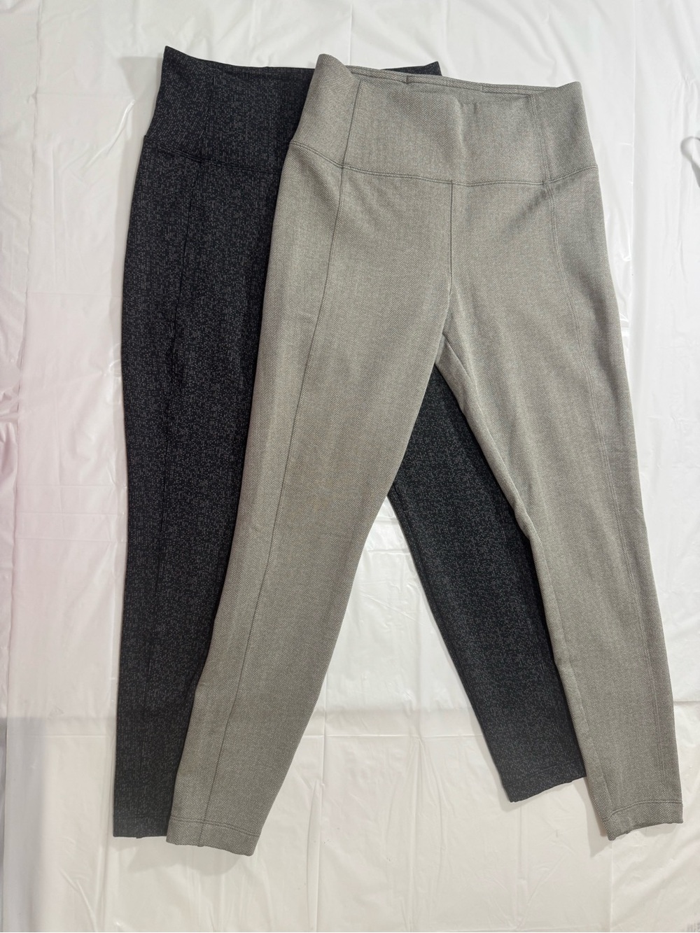 Athleta Ponte Leggings Set in Black and Light Gray